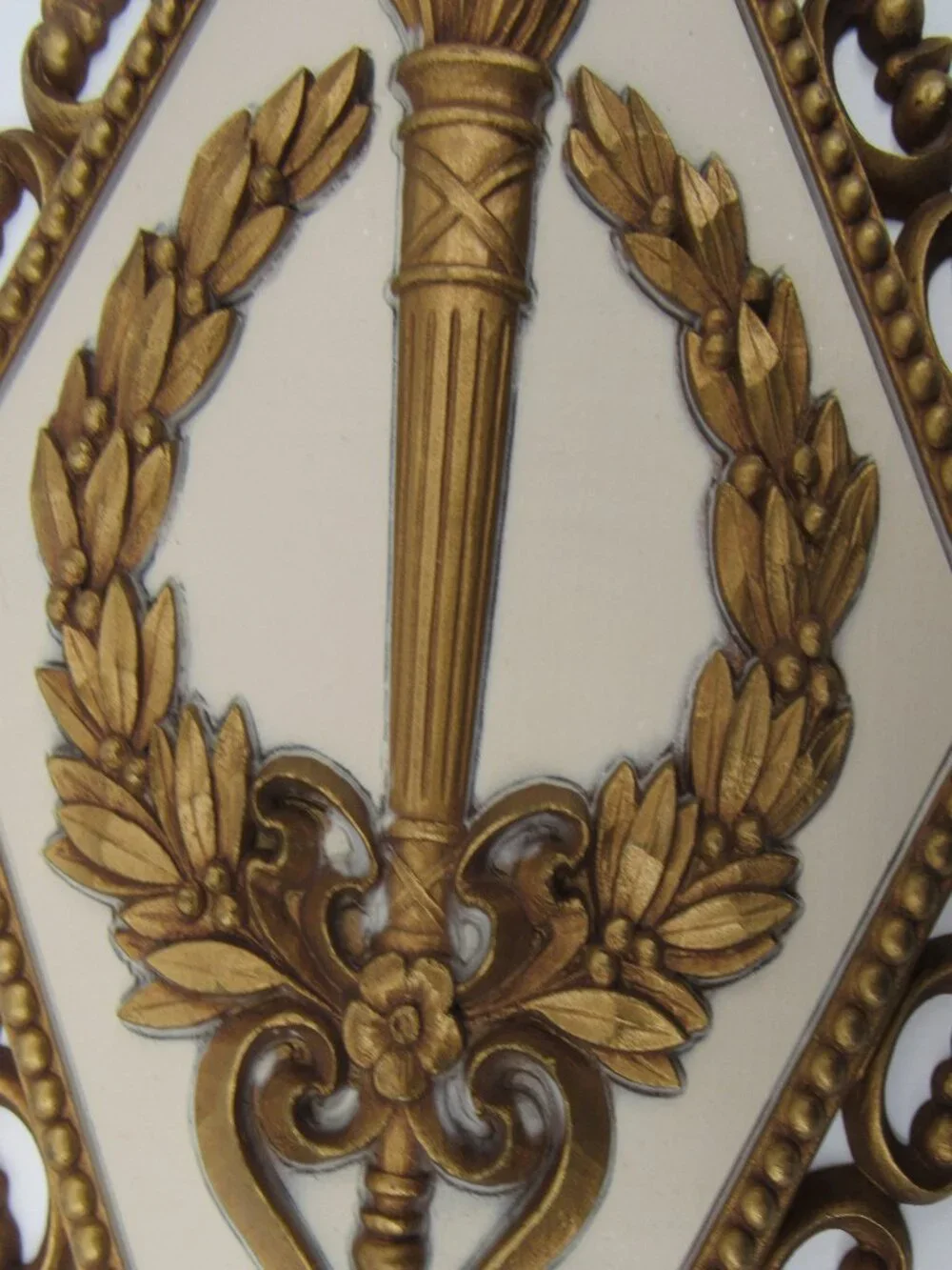 Vintage 1970's Homco #7227 Goldtone Diamond Wall Plaques Plastic Resin Material